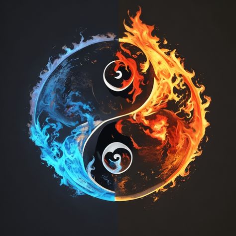 Fire Water Yin Yang Tattoo, Fire And Water Tattoo, Yin Yang Tattoo, Yang Tattoo, Yin Yang Designs, Yin Yang Tattoos, Water Tattoo, Fire And Water, Yin And Yang