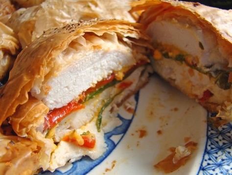 Phyllo Dough Chicken Recipes, Phyllo Chicken, Filo Recipes, Philo Dough, Filo Dough, Phyllo Dough Recipes, Phyllo Recipes, Dough Recipes, Asiago Cheese