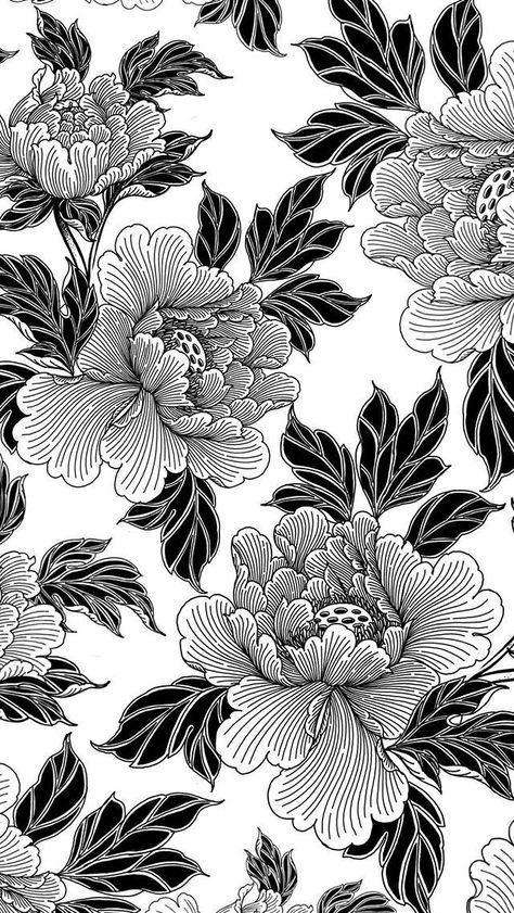 Armband Tattoos, Pattern Black And White, Japanese Flowers, Flower Tattoo Designs, Black And White Floral, Black And White Art, Pen Art, Art Flowers, Japanese Tattoo