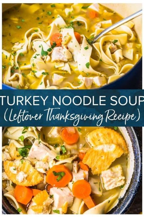 Best Turkey Noodle Soup Recipe, Homemade Turkey Noodle Soup, Soup Sandwich, Turkey Crockpot Recipes, Leftover Turkey Soup, Turkey Noodle Soup, Supper Tonight, Noodle Soups, Leftover Thanksgiving