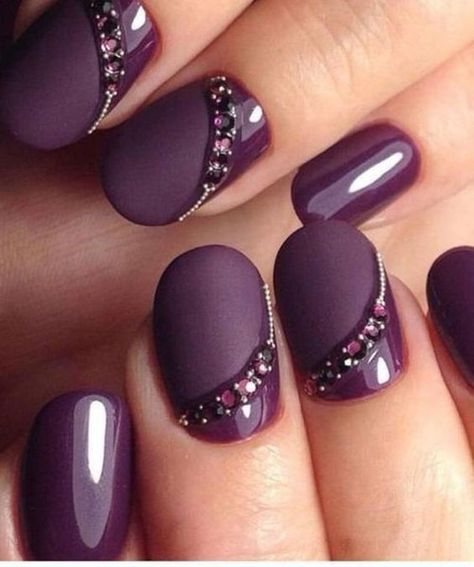 Vintage Wedding Nails, Purple Nail Art Designs, Purple Manicure, Patrick Nagel, Wedding Nail Art Design, Wedding Manicure, Purple Nail Art, Wedding Nails French, Wedding Purple