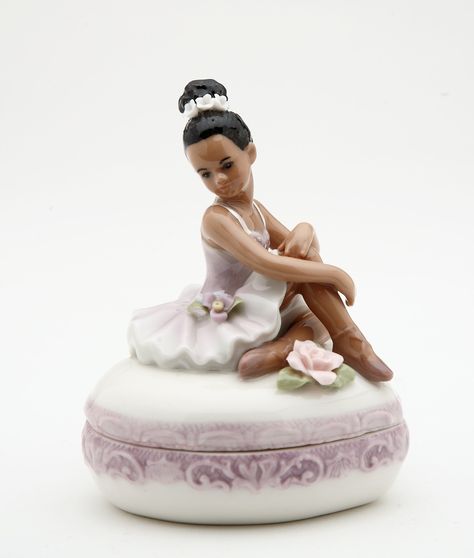 PRICES MAY VARY. Exquisitely detailed. Makes for a great gift or an excellent complement to your décor Great Porcelain Craftmanship Colorful and unique Comes packaged in a sturdy gift box Fine Porcelain African American Black Ballerina in Purple Tutu Dress Heart Shaped Trinket Keepsake Box Nutcracker Gifts Ballet, Ballerina Jewelry Box, Ballerina Jewelry, Pink Jewelry Box, Ballet Gift, The Cardigans, Black Ballerina, Ballerina Girl, Tiny Dancer