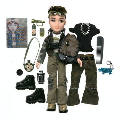 BRATZ BOYZ WILD LIFE SAFARI Men Bratz Outfit, Male Bratz Doll, Male Bratz, Brats Outfits, Bratz Boy, Bratz Aesthetic Outfit, Boy Bratz Dolls, Monster High Boys, Black Bratz Doll