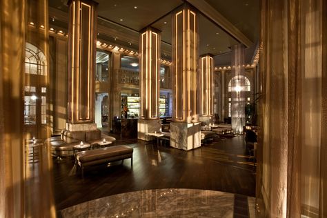 Lobby Designs, Black Bars, Building Interior Design, Luxury Hotel Design, Atlanta Hotels, Georgian Terrace, Office Corner, Interior Columns, Building Interior