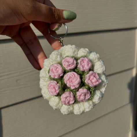 Mini bouquet keychain 💐available on my Etsy 🛍️#minibouquet #crochet #crochetaddict #crocheting #crochetinspiration #crochetlover #crochetlover #crocheted #keychain#bagaccessories #bagaccessory #crochetbag #baglovers #coquette #coquetteaesthetic #coquettecore Cute Bouquet, Mini Bouquet, Crochet Lovers, Crochet Bag, Bag Accessories, Crochet, Quick Saves