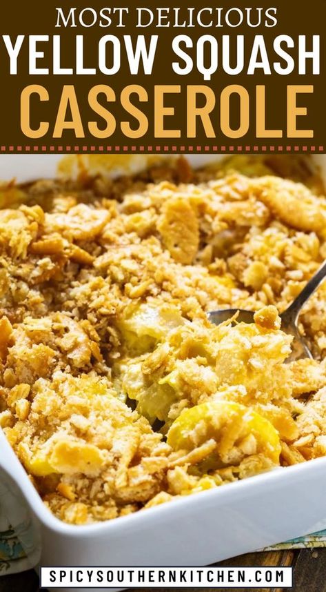 Yellow Squash Casserole is creamy and cheesy with a buttery Ritz cracker topping. Makes a great southern side dish. Ritz Cracker Topping, Mixed Vegetable Casserole, Southern Squash Casserole, Yellow Squash Casserole, Ghee Recipe, Yellow Squash Recipes, Vegetable Casserole Recipes, Squash Casserole Recipes, Cracker Toppings