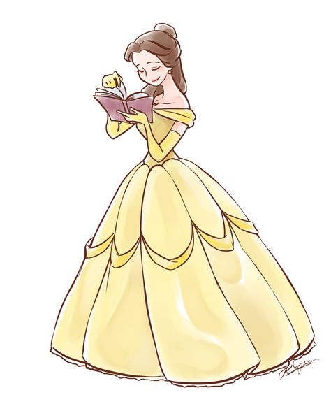 Bell (watercolor) Belle Drawing, Beauty And The Beast Drawing, Bella Disney, Beauty And The Beast Art, Princess Illustration, Disney Princess Belle, Belle Beauty And The Beast, Images Disney, Flowers Tutorial