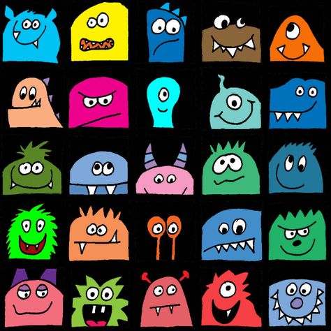 Monster Quilt, Hundertwasser Art, 6th Grade Art, Monster Theme, Art Lessons For Kids, Elementary Art Projects, Kindergarten Art, Cute Monsters, Monster Art