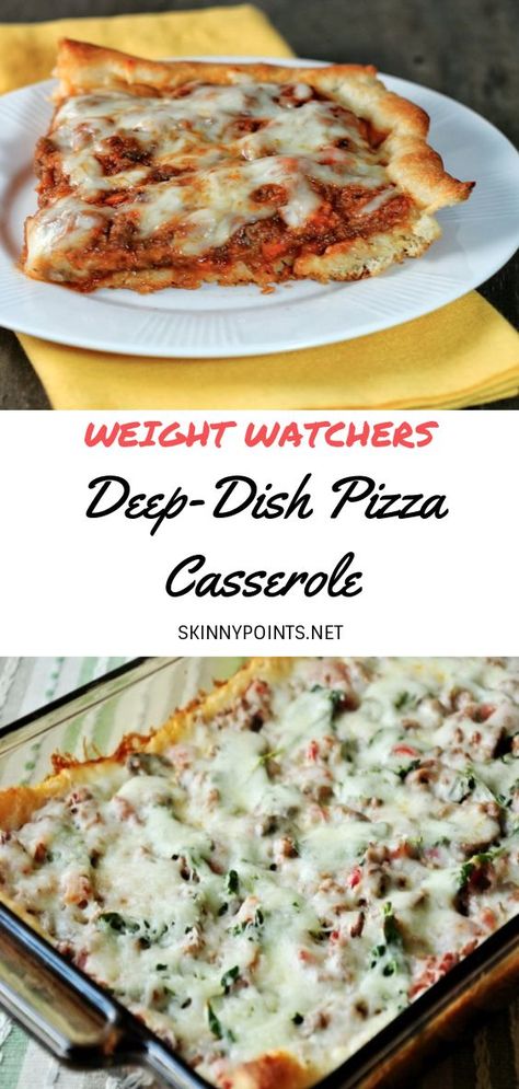 Weight Watchers Casserole Recipes, Ww Casserole, Weight Watcher Pizza Recipe, Deep Dish Pizza Casserole, Weight Watchers Diet Plan, Weight Watchers Pizza, Weight Watchers Casserole, Weight Watchers Meal Plans, Weight Watchers Snacks