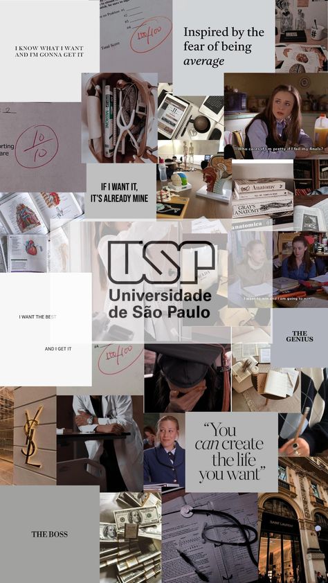 Aprovados Vestibular, Usp Campus, Medical Student Motivation, Med School Motivation, Medical School Motivation, Life Vision Board, Dream College, Vision Board Manifestation, Health Careers