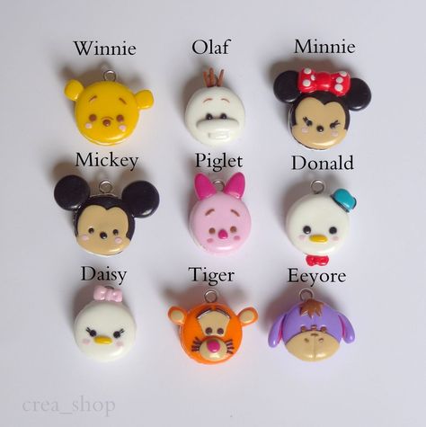 Disney Clay Charms, Disney Art Diy, Polymer Clay Kunst, Fimo Kawaii, Polymer Clay Disney, Crea Fimo, Polymer Clay Kawaii, Clay Magnets, Fimo Polymer Clay