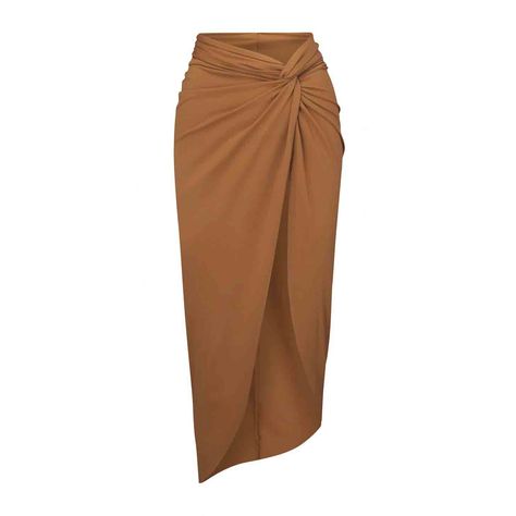 Women's SKIMS Swim Sarong Skirt in Almond. Sarong Skirt Outfit, Swimsuit Fits, Sarong Skirt, Skirt Coverup, Split Legs, Draped Skirt, Size 16 Dresses, Sarong, Skirt Outfits