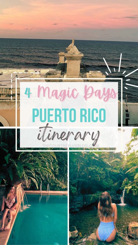 My 4-day itinerary captures the essence of breathtaking Puerto Rico, from beaches to the best eats, hidden gems, iconic sites, and the lush rainforest of El Yunque. This is your ultimate guide for an unforgettable 4  day vacation in Puerto Rico! #puertoricoitinerary #puertoricobucketlist 4 Days In Puerto Rico, Puerto Rico Itinerary 5 Days, Puerto Rico Girls Trip, Puerto Rico Itinerary, Puerto Rico Travel, Lush Rainforest, Puerto Rico Beaches, El Yunque Rainforest, Bioluminescent Bay