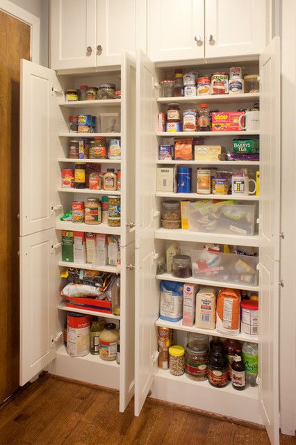 The Little House on the Prairie - Traditional - Kitchen - Other - by Choice One Builders | Houzz Shallow Kitchen Pantry, Deep Pantry Organization, Shallow Pantry, Shallow Cabinets, Pantry Redo, Small Kitchen Pantry, Deep Pantry, Diy Pantry Organization, Wall Cupboards