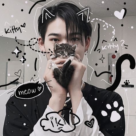 ni-ki black aesthetic grunge kawaii kitty cat ears doodle lq tumblr scribble enhypen niki Enhypen Doodle, Simple Pfp Aesthetic, Cat Aesthetic Icon, Niki Cat, Niki Blackcore, Niki Pfp Aesthetic, Cute Cat Pfp, Enhypen Niki Cute, Enhypen Icons Aesthetic