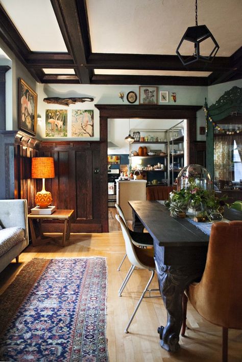 Looking through the dining room towards the kitchen. Benjamin Moore Aura Matte finish "Palladian Blue" in the dining room. Aesthetic Apartments, Furniture Apartment, Girly Apartments, Style Apartment, Rooms Decor, Slow Design, Interior Vintage, Apartment Organization, Casas Coloniales