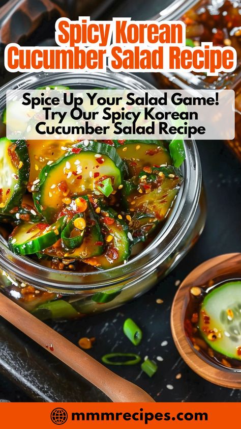 Beat the heat with this zesty and refreshing spicy Korean cucumber salad. A perfect balance of flavors to tantalize your palate! 🥒🌶️ #KoreanFood #SaladLovers #HealthyEating #SpicyRecipes #EasySalads Spicy Korean Cucumber, Korean Cucumber Salad, Cucumber Uses, Korean Cucumber, Spicy Cucumber Salad, Spicy Cucumber, Cucumber Salad Recipe, Spicy Korean, Cucumber Recipes Salad