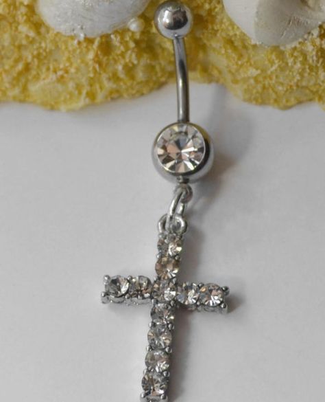 Bilgy Cross Belly Button Ring #cross #buttonring Belly Button Piercing On Outie, Piercings Quotes, Fat Girls With Belly Button Piercing, Belly Button Piercing Hippy, Cute Belly Button Rings Bodydazz.com Body Jewelry, Belly Button Rings Tummytoys® At The Belly Ring Shop, Bellybutton Piercings, Belly Button Piercing Jewelry, Belly Piercing Jewelry