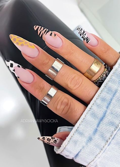 24 Best Summer French Tip Nails, French colour nails, nail designs 2021 Maquillage Yeux Cut Crease, Zebra Print Nails, Nail Design Glitter, Animal Nails, Animal Print Nails, Fire Nails, Funky Nails, Pretty Acrylic Nails, Chic Nails