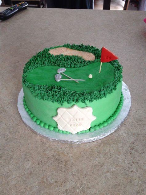 Golf cake Golf Grooms Cake, Golf Themed Cakes, Golf Birthday Cakes, Golf Cake, Golf Birthday Party, Sport Cakes, Golf Theme, Golf Birthday, Cakes For Men