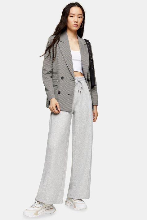 Topshop Gray Slouch Slouch Wide Leg Sweatpants Gray Sweatpants Outfit, Wide Leg Joggers, Gray Sweatpants, Sweatpants Outfit, Wide Leg Sweatpants, Topshop, Outfit Ideas, Wide Leg, Sweatpants