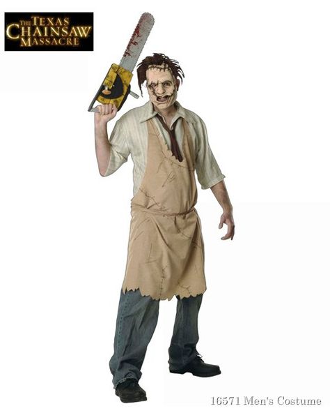 Leatherface Costume For Adults Fans of the popular horror flick, Texas Chainsaw Massacre, will instantly recognize the Leatherface Tamadult Costume. This garb so Halloween Kostüm Joker, Leatherface Costume, Joker Halloween Costume, Party City Costumes, Halloween Costume Store, Joker Costume, Diy Kostüm, Texas Chainsaw, Printed Aprons