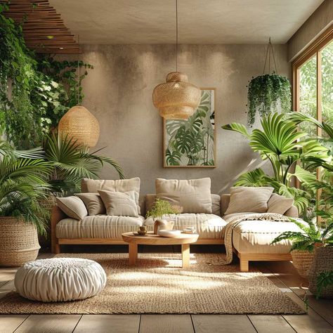 Enhancing Wellness through Biophilic Interior Design Ideas • 333+ Images • [ArtFacade] Nature Based Interior Design, Southeast Asia Interior Design, Biophilic Interior Design Living Room, Biophilic Home Decor, Biophilic Design Interiors Living Rooms, Greenery Interior Design, Biophilic Apartment, Biofilia Interior Design, Jungle Airbnb