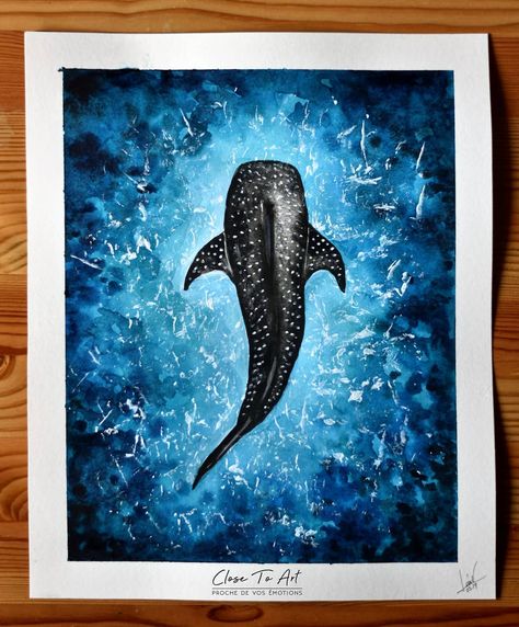 Water Colour Painting Ideas Inspiration, Shark Painting, Color Lessons, Sea Art, Whale Shark, Art Appreciation, Sea Animals, Art Class, Cape Cod