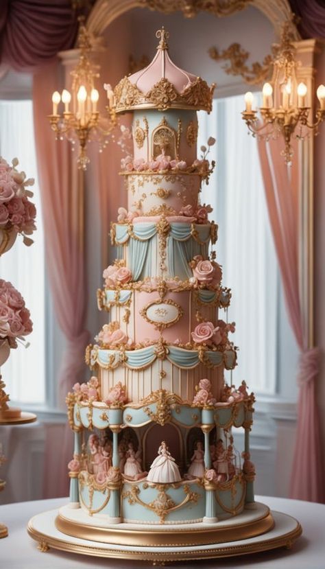 Gorgeous Cakes Birthday, Marie Antoinette Cake, Crazy Birthday Cakes, Big Birthday Cake, Extreme Cakes, Huge Cake, Tall Cake, Carousel Cake, Cake Tower