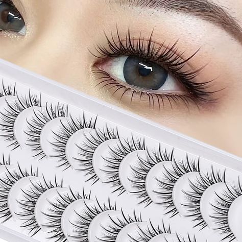 PRICES MAY VARY. 【Brand New Manga Eyelashes That Look Like Individual Clusters】: Spike eyelashes with unique slimming effect to create manga false eyelashes, like doll eyelashes. outopen brand new anime lashes, 100% handcrafted, closest to natural eyelashes and reusable 【Invisible Clear Lash Band】: The unique invisible clear eyelash band will let the natural false eyelashes blend with your own real eyelashes perfectly, making your eyes look shiny and vivid 【Natural & Wispy Effect】: 12-14MM, ligh Spiky Eyelashes, Korean Lashes, Spiky Lashes, Doll Eyelashes, Manga Eyelashes, Anime Lashes, Best False Lashes, Best Fake Eyelashes, Lashes Natural Look