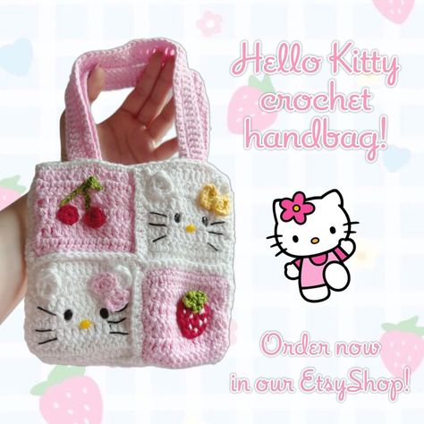 🤍 hello Kitty crochet small bag! 🤍 Order now in our EtsyShop or TikTokShop! 🎀 #hellokitty #hellokittycore #hellokittyaddict #crochet #crocheting #crocheting #crochetersofinstagram #crochetinspiration #crochetsanrio #crochethellokitty #etsy #tiktok #tiktokshop Hello Kitty Crochet Clothes, Hello Kitty Crochet Bag, Crochet Small Bag, Crochet Hello Kitty, Sanrio Clothes, Learn Crochet, Crochet Wallet, Hello Kitty Crochet, Paper Things