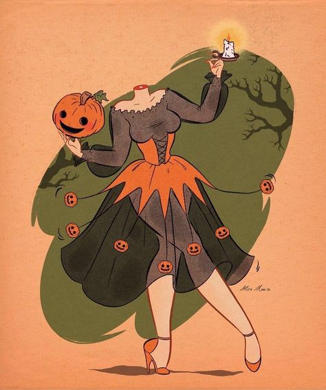 Halloween Jackolantern, Halloween Pin Up, Pumpkin Illustration, Pumpkin Spooky, 31 Days Of Halloween, Halloween Illustration, Spooky Vibes, Retro Illustration, Creepy Cute