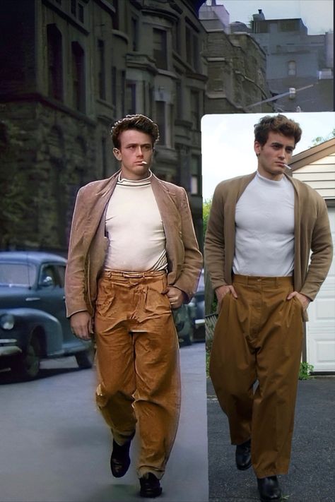 James Dean Aethestic outfit worn by Michael John Gross James Dean Outfit Mens Fashion, James Dean Style Outfits, James Dean Fashion, James Dean Outfits, James Dean Aesthetic, Red Aethestic, Aethestic Outfits, Dean Outfit, Dean Aesthetic