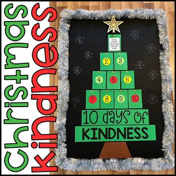 Get your students into the festive spirit with this kindness bulletin board. They will love discovering what the new kindness challenge for each day is and will work super hard to achieve it! It is a wonderful way to end the year and can help reduce behavior issues during this crazy time. The pack ... Tot School Themes, Preschool Social Skills, Santa Activity, Classroom Bulletin Boards Elementary, Candy Cane Game, Kindness Bulletin Board, Christmas Bulletin Boards, Gratitude Board, Kindness Challenge