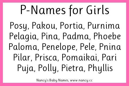 Looking for girl names that start with the letter P? Here are hundreds of P-names for girls that have seen usage in the United States. #girlnames Girl Names That Start With P, P Names For Girls, Korean Girls Names, P Alphabet, Ranking List, The Letter P, English Girls, Names Ideas, Girl Name