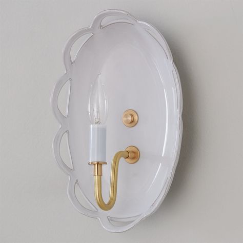 Broderie Sconce - Shades of Light Side Sconces Bathroom, Lavendar Walls, Traditional Wall Sconces, Bath Lighting, Human Touch, Small Tiles, Wall Sconces Bedroom, Bathroom Sconces, Shades Of Light