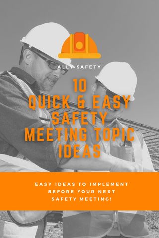 10 Quick and Easy Safety Meeting Topic Ideas Safety Moment Ideas, Safety Moment Topics, Safety Talk Topics, Workplace Safety Tips, Safety Talk, Safety Topics, Safety Meeting, Employee Safety, Meeting Ideas