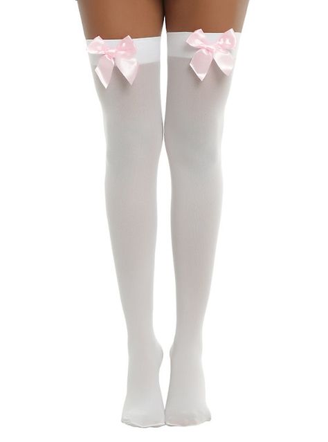 High Sock Outfits, Pink Thigh High Socks, High Thigh Socks, White Thigh High Socks, White Knee High Socks, White Thigh Highs, Thigh Socks, Pink Tights, White Tights