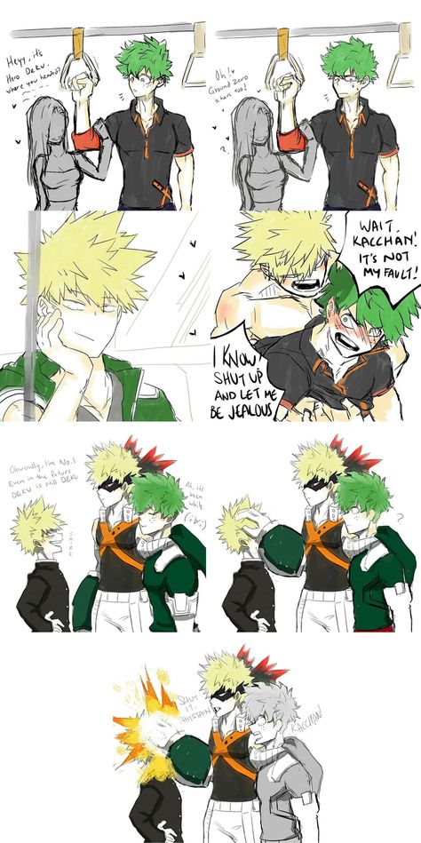 #BakuDeku Bnha Omegaverse Au Bakudeku, Bakudeku Comic Jealous Bakugou, Mpreg Anime Bakudeku, Mha Bakudeku Fan Art Spicy, Bakudeku Comic Jealous, Mha Ships Bakudeku, Kachan And Deku, Dkbk Comic, Cute Bkdk Comic