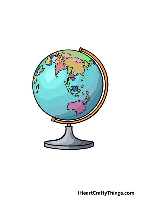 How To Draw A Globe – A Step by Step Guide World Globe Drawing, Globe Drawing, 3d Globe, Earth Drawings, Globe Vector, The Planet Earth, Earth Globe, A Globe, World Globe