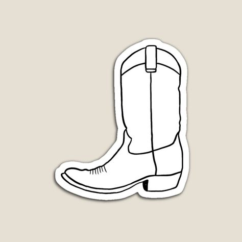 Get my art printed on awesome products. Support me at Redbubble #RBandME: https://www.redbubble.com/i/magnet/Cowboy-boot-simple-outline-by-Madeline-13/126409393.TBCTK?asc=u Cowboy Boot Doodle, Cowboy Boot Clipart, Inside Tattoo, Boot Clipart, Diy Gifts For Mom, Outline Designs, Music Note, Cowboy Boot, Art Stuff