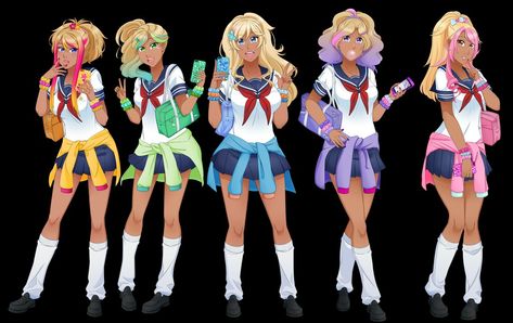 Bullies in Yandere simulator Yandere Simulator Fan Art, Yendere Simulator, Yandere Simulator Characters, Cartoon As Anime, Gyaru Fashion, Yandere Simulator, Guy Drawing, Female Character Design, Mean Girls