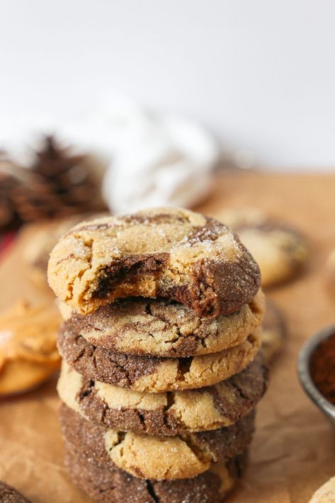 Peanut Butter Chocolate Marbled Cookies Chocolate Peanut Butter Swirl Cookies, Marbled Cookies, Soft Peanut Butter Cookies, Classic Peanut Butter Cookies, Peanut Butter Cookie Dough, Blossom Cookies, Chocolate Peanut Butter Cookies, Best Peanut Butter, Roll Cookies