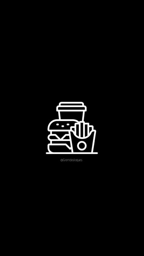 Food Icon Instagram Highlight, Food Highlight Instagram, Instagram Black Theme, Black And White Instagram, Dark Background Wallpaper, Instagram Symbols, Instagram Tools, Mc Donald, Insta Icon