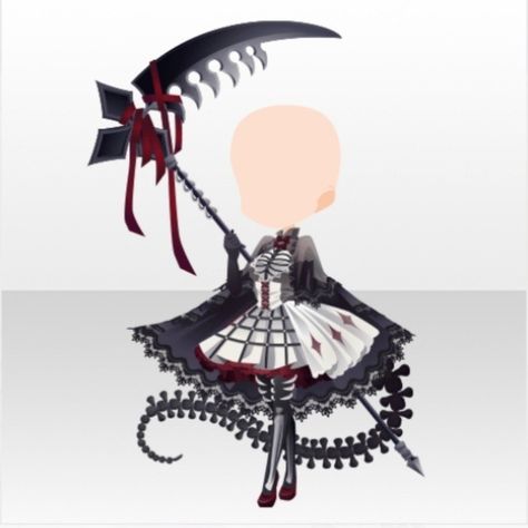 Cute Scythe Designs, Art Gallery Outfit, Yandere Games, Tiny Clothes, Cocoppa Play, Chibi Characters, Chibi Drawings, Japan Art, Fantasy Inspiration