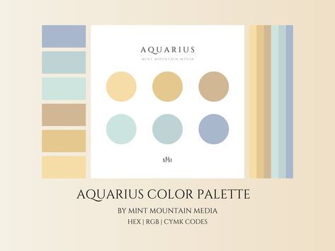 Aquarius Colors Palette, Aquarius Color Palette, Brand Palette, Aquamarine Colour, Small Business Branding, Astrology Zodiac, Good Notes, Business Branding, Colour Images