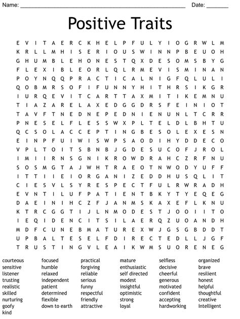 Positive Traits Word Search Positive Affirmation Word Search, Positive Word Search, Fun Worksheets For Middle School, 2nd Grade Sel Activities, Elementary Word Search, Wordsearch Worksheets For Adults, Hard Word Search Free Printable, Word Search Aesthetic, Friendship Word Search