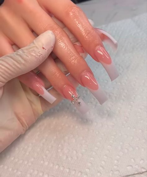 Acrylic Nails Nude, Ombre Acrylic Nails, Edgy Nails, Classy Acrylic Nails, Short Square Acrylic Nails, Acrylic Nails Coffin Pink, Nails Only, Bling Acrylic Nails, Acrylic Nails Coffin Short