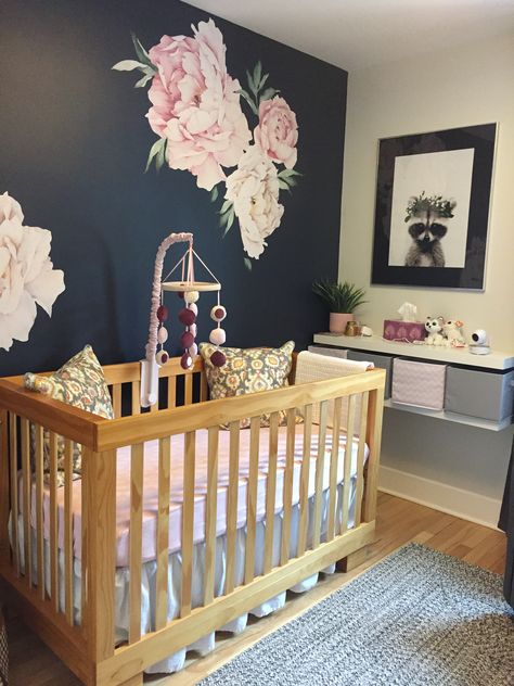 Navy Pink Nursery, Navy Baby Girl Nursery, Navy Blue Nursery Girl, Navy Blue And Pink Nursery, Navy And Pink Nursery, Navy Girl Nursery, Pink And Navy Nursery, Toddler Room Ideas Girl, Blue Nursery Girl