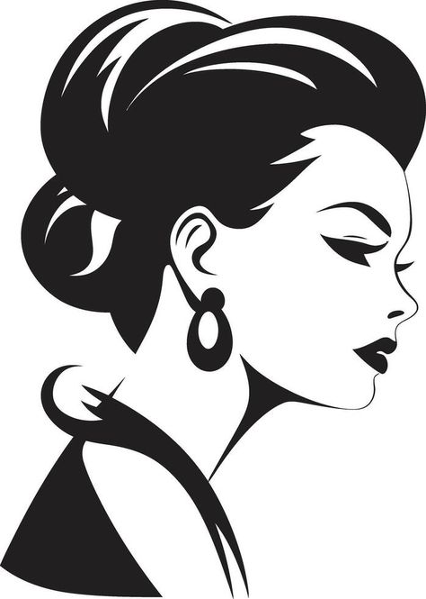 Chic Silhouettes ic Beauty Element in Womans Face Elegant Essence Emblematic for Womans Face Elegant Essence, Womans Face, Digital Abstract, Vector Sketch, Woman Face, Adult Coloring, Vector Free, Illustration Art, Illustrator